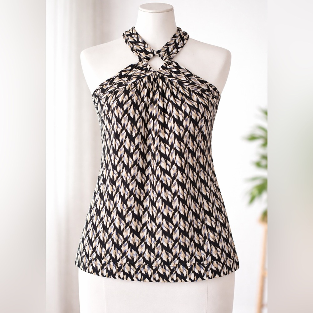 White House Black Market Halter Keyhole Blouse Size S